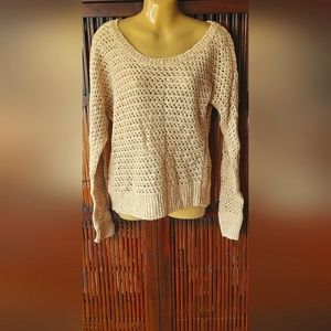 Silver jeans sweater Beige Marl with back button detail Large. New no tags